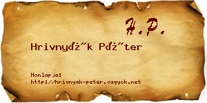 Hrivnyák Péter névjegykártya